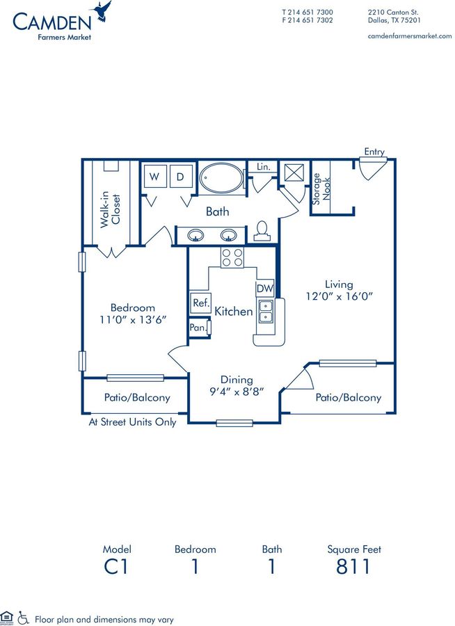 1 Bedroom 1 Bathroom Apartment for rent at Camden Farmers Market in Dallas, TX