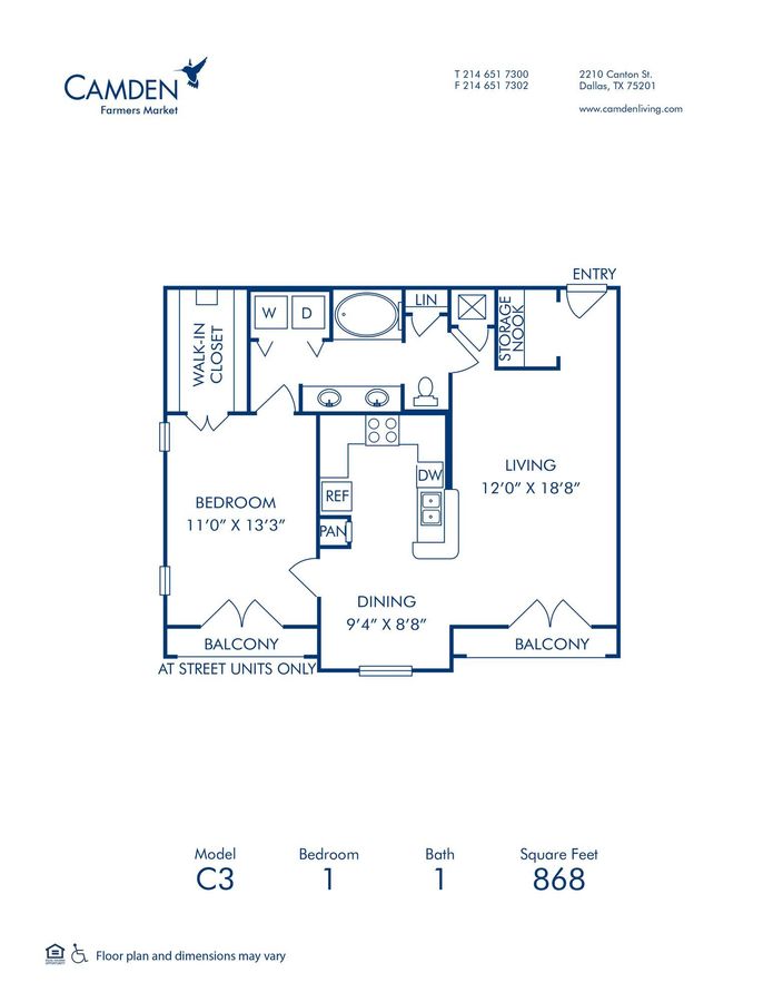 1 Bedroom 1 Bathroom Apartment for rent at Camden Farmers Market in Dallas, TX