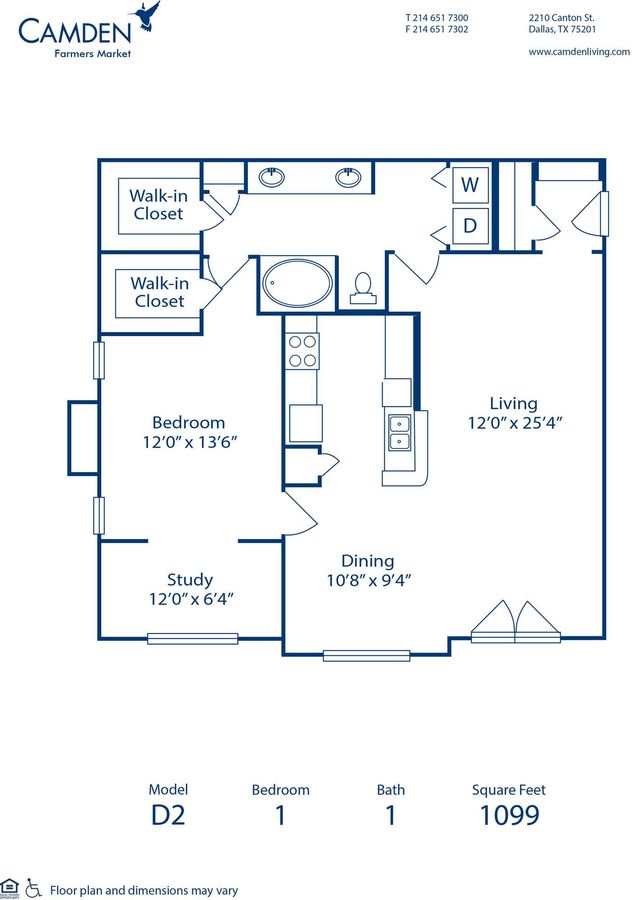 1 Bedroom 1 Bathroom Apartment for rent at Camden Farmers Market in Dallas, TX