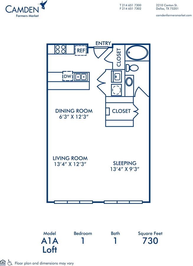 1 Bedroom 1 Bathroom Apartment for rent at Camden Farmers Market in Dallas, TX
