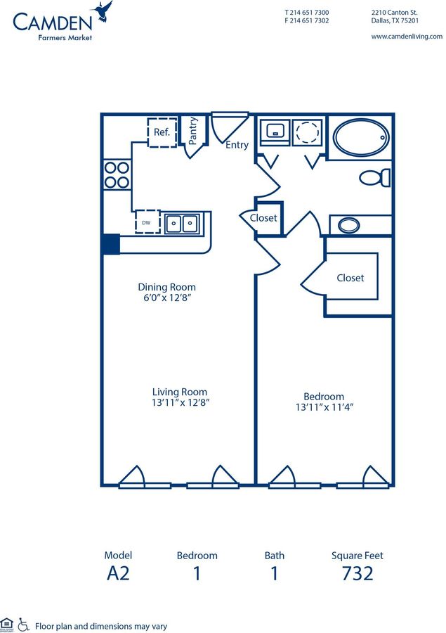 1 Bedroom 1 Bathroom Apartment for rent at Camden Farmers Market in Dallas, TX