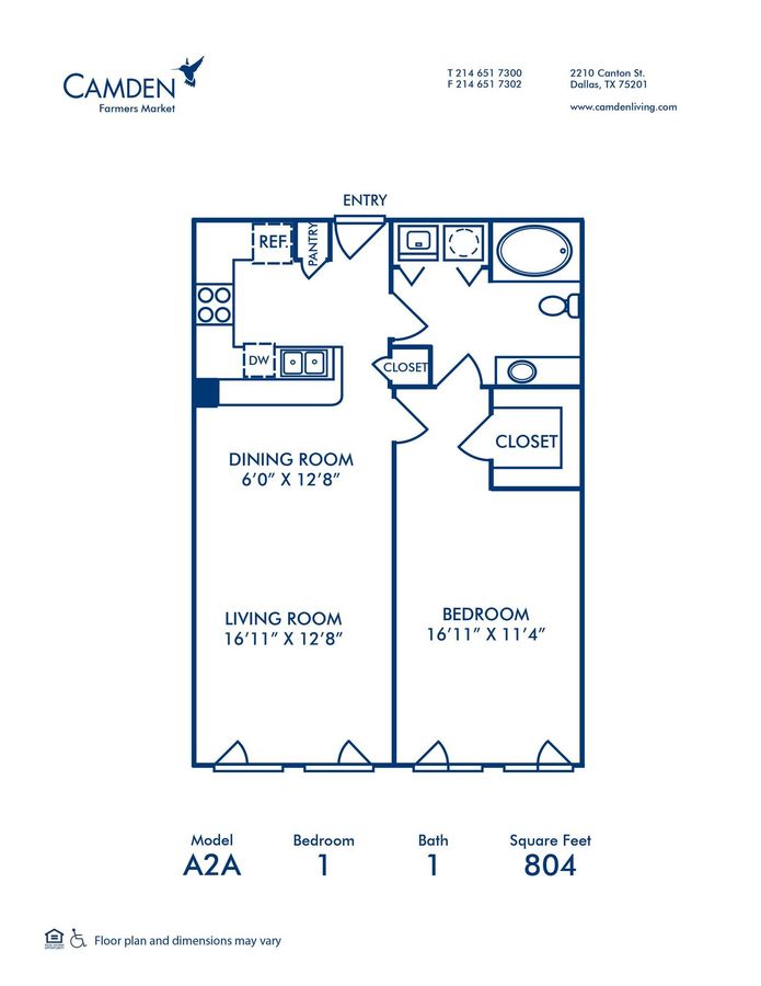 1 Bedroom 1 Bathroom Apartment for rent at Camden Farmers Market in Dallas, TX