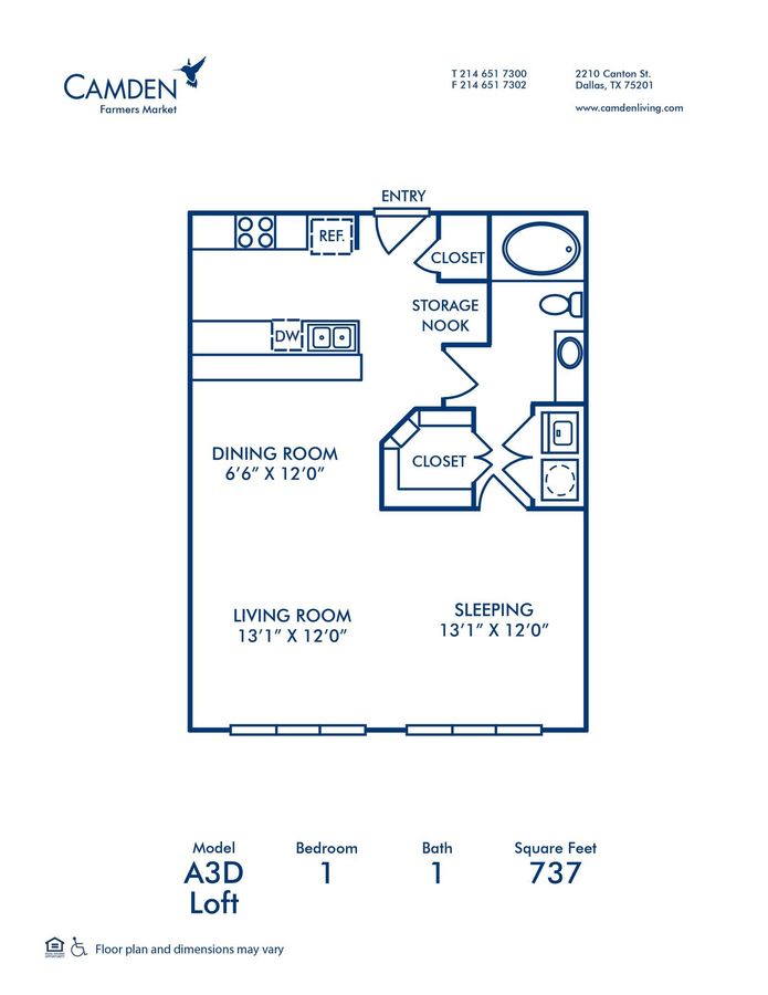 1 Bedroom 1 Bathroom Apartment for rent at Camden Farmers Market in Dallas, TX