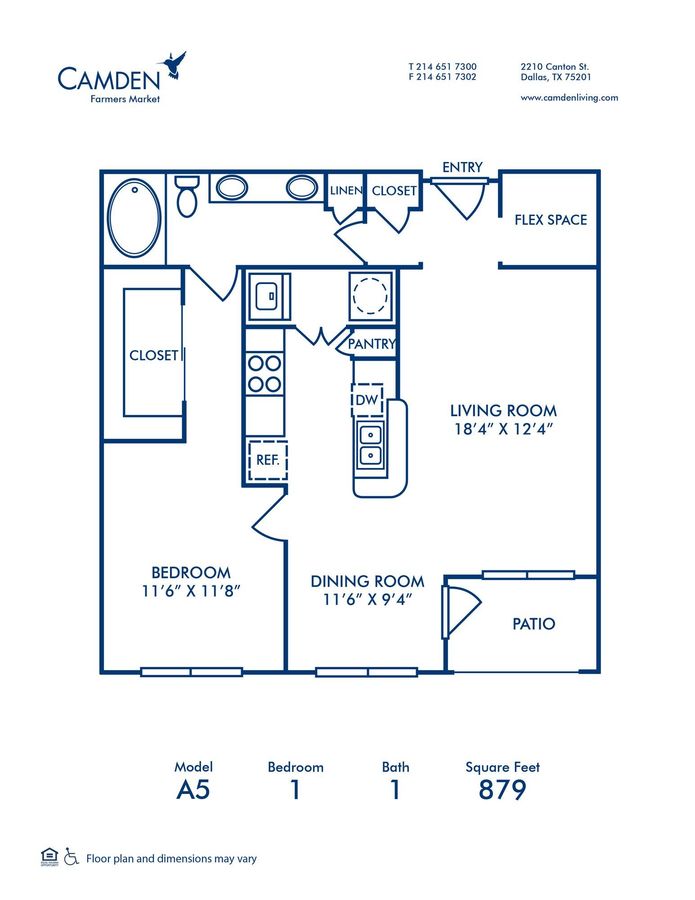 1 Bedroom 1 Bathroom Apartment for rent at Camden Farmers Market in Dallas, TX
