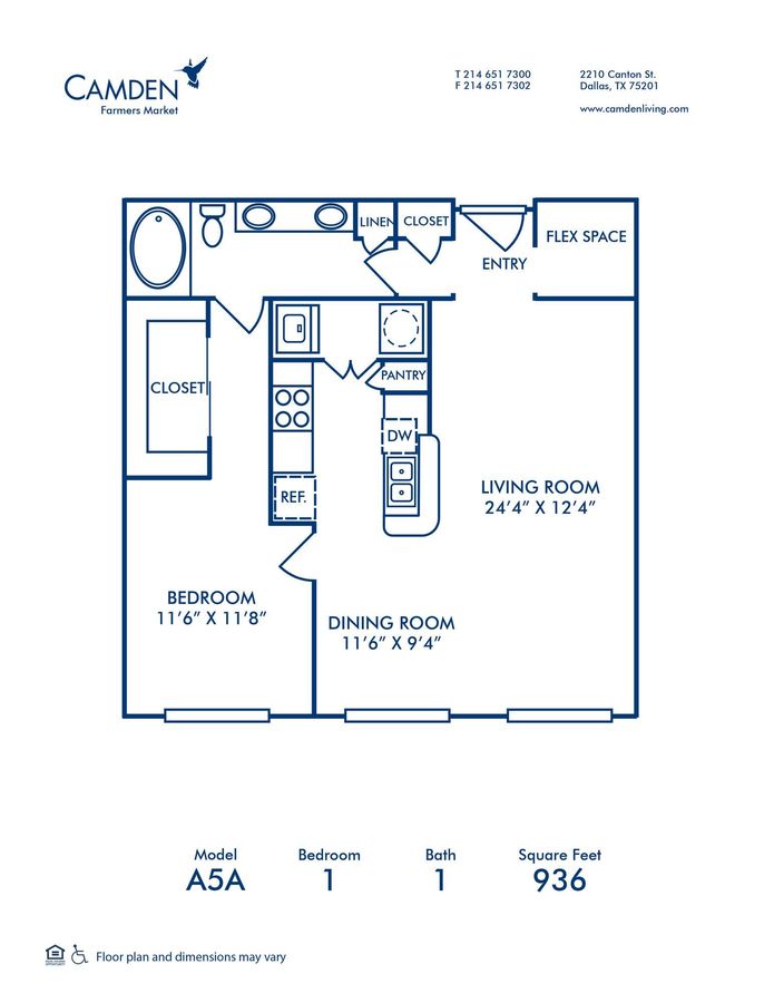 1 Bedroom 1 Bathroom Apartment for rent at Camden Farmers Market in Dallas, TX