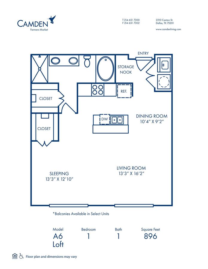 1 Bedroom 1 Bathroom Apartment for rent at Camden Farmers Market in Dallas, TX