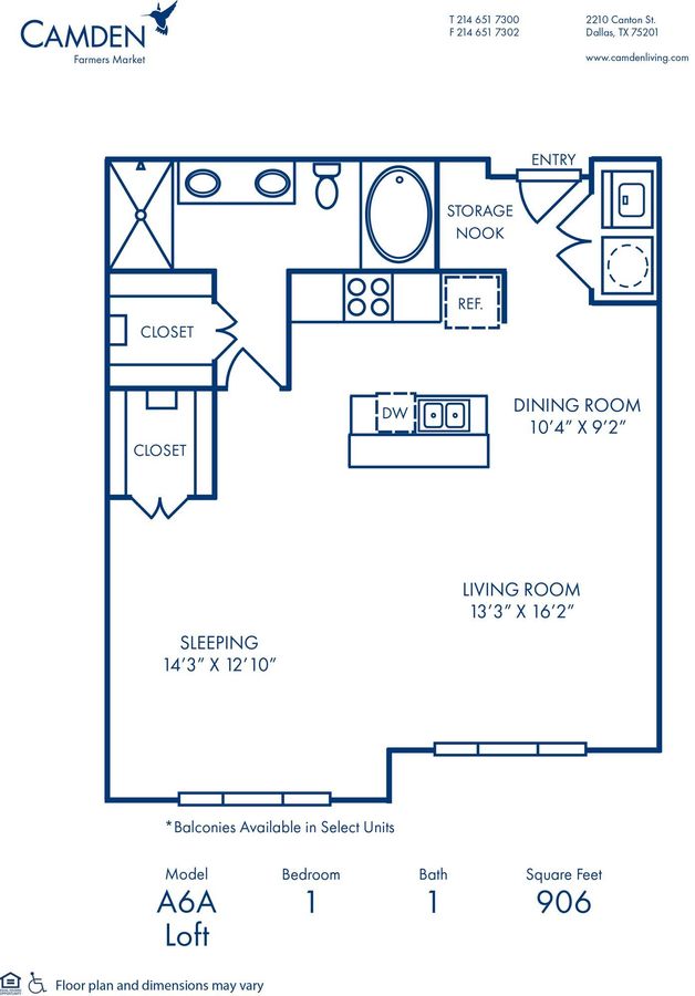 1 Bedroom 1 Bathroom Apartment for rent at Camden Farmers Market in Dallas, TX