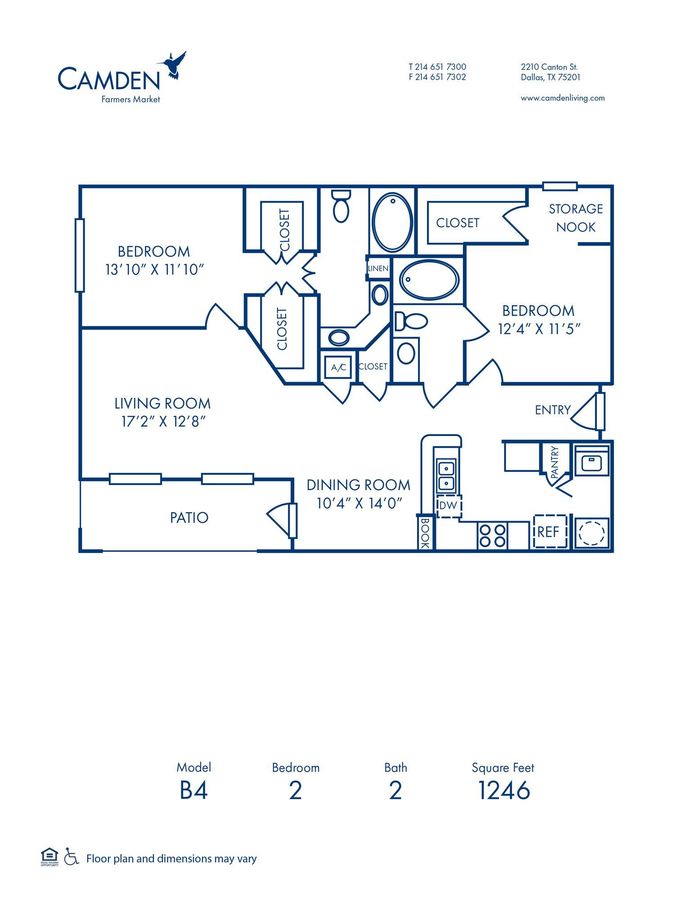 2 Bedrooms 2 Bathrooms Apartment for rent at Camden Farmers Market in Dallas, TX