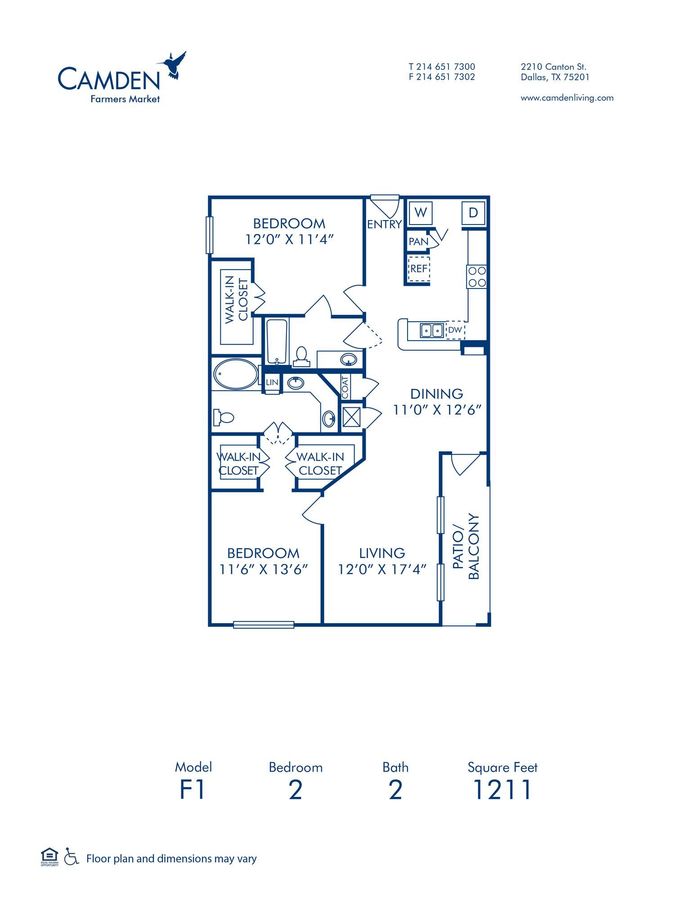2 Bedrooms 2 Bathrooms Apartment for rent at Camden Farmers Market in Dallas, TX