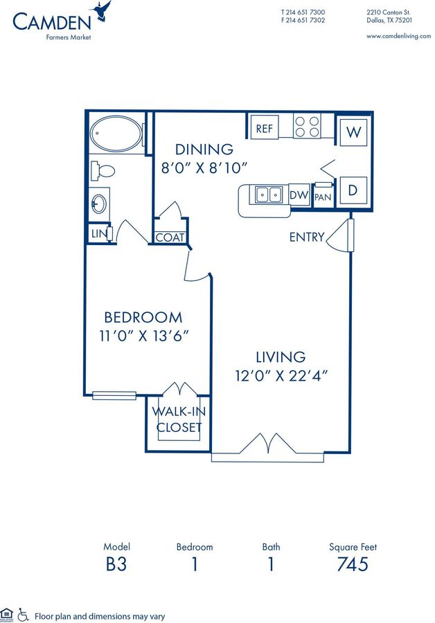 1 Bedroom 1 Bathroom Apartment for rent at Camden Farmers Market in Dallas, TX