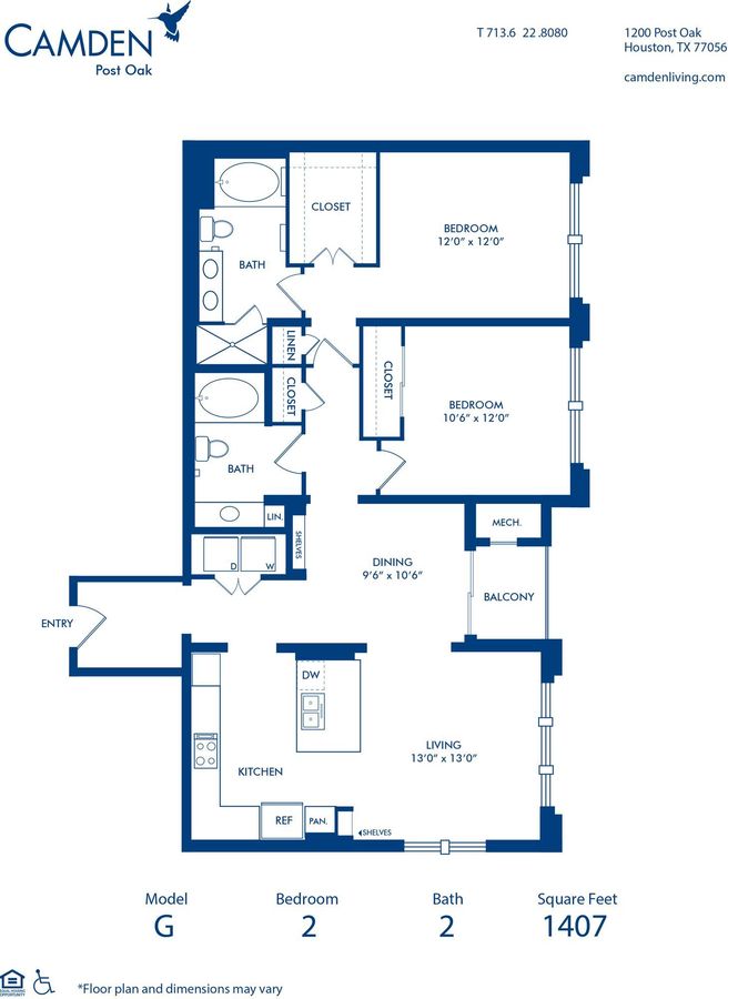 2 Bedrooms 2 Bathrooms Apartment for rent at Camden Post Oak in Houston, TX