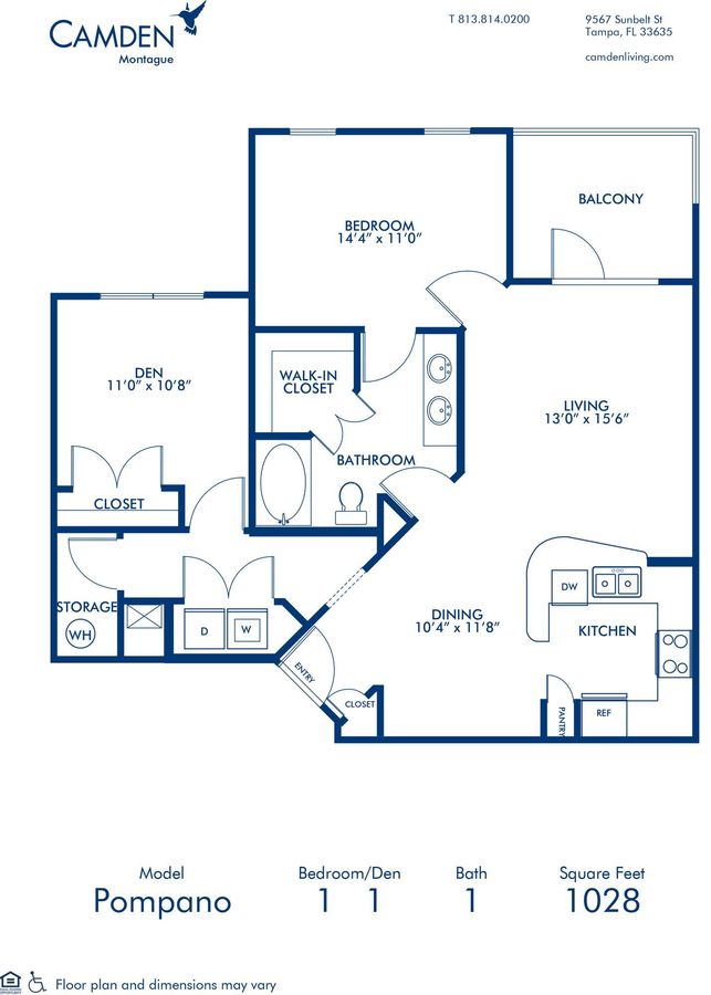 1 Bedroom 1 Bathroom Apartment for rent at Camden Montague in Tampa, FL