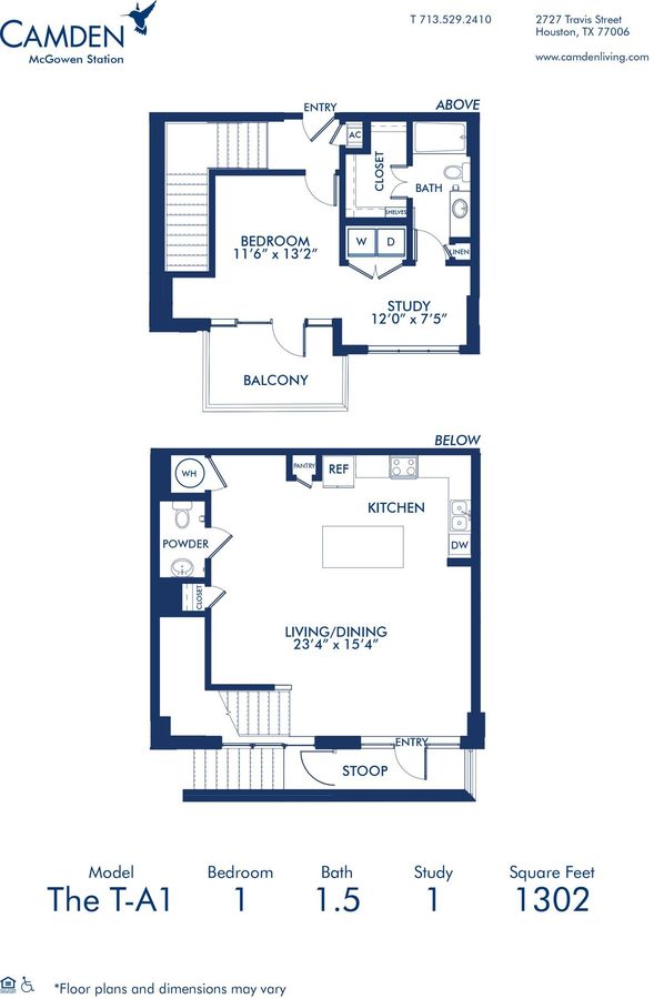 1 Bedroom 1 Bathroom Apartment for rent at Camden McGowen Station in Houston, TX
