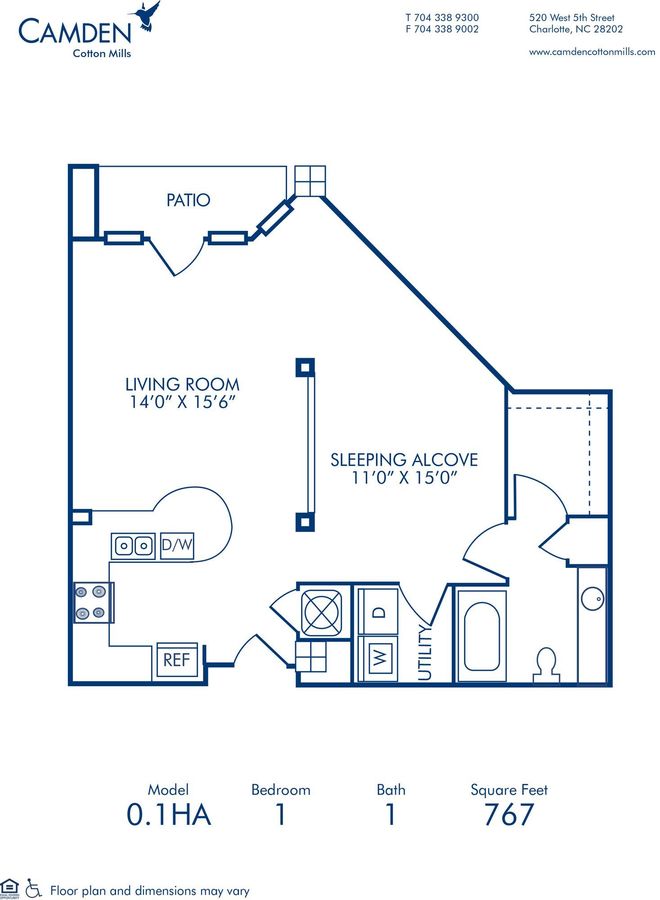 Studio 1 Bathroom Apartment for rent at Camden Cotton Mills in Charlotte, NC
