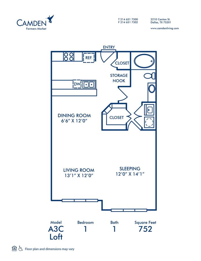 1 Bedroom 1 Bathroom Apartment for rent at Camden Farmers Market in Dallas, TX