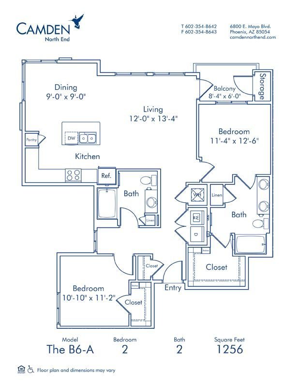 2 Bedrooms 2 Bathrooms Apartment for rent at Camden North End in Phoenix, AZ