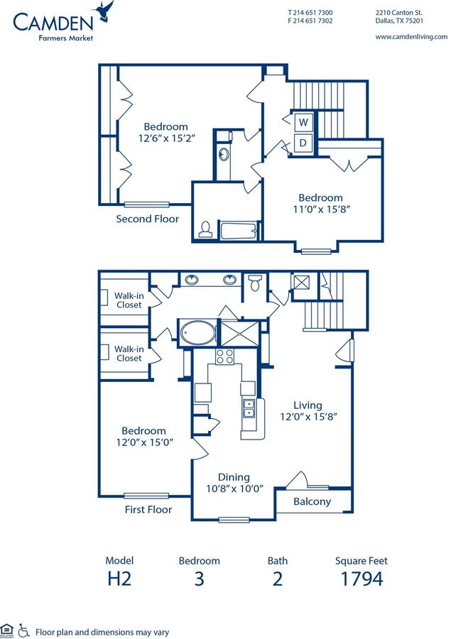 3 Bedrooms 2 Bathrooms Apartment for rent at Camden Farmers Market in Dallas, TX