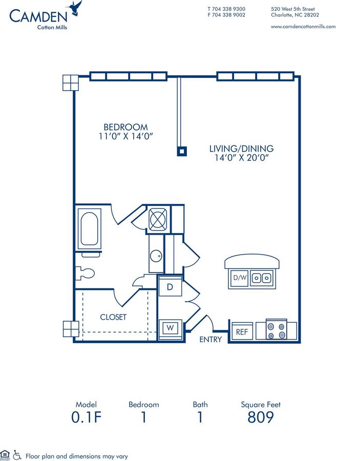 Studio 1 Bathroom Apartment for rent at Camden Cotton Mills in Charlotte, NC