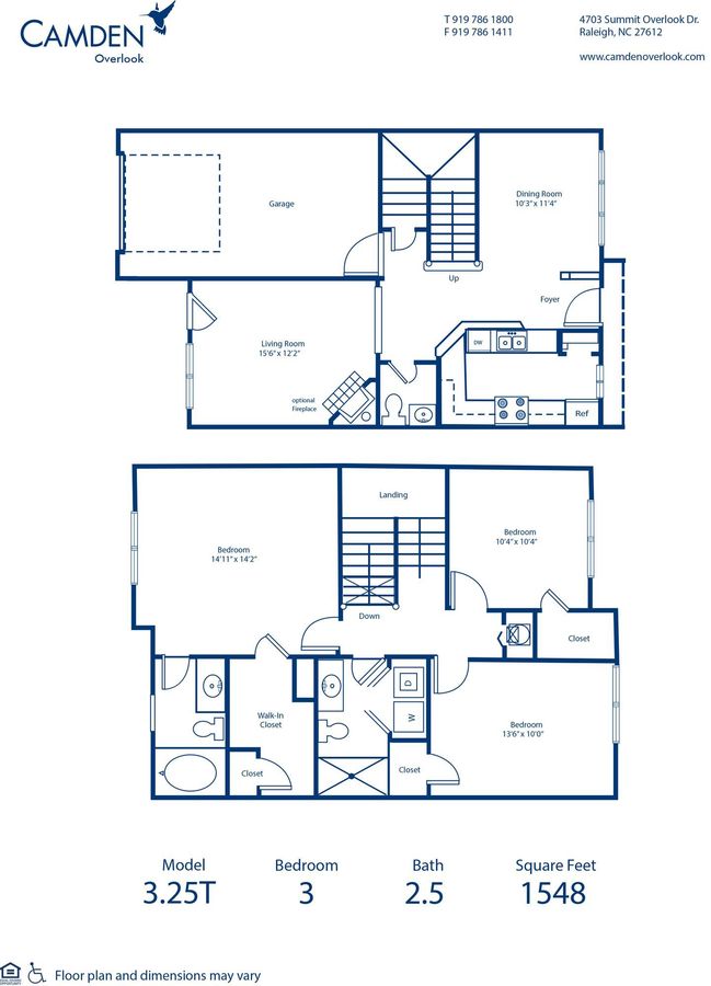 3 Bedrooms 2 Bathrooms Apartment for rent at Camden Overlook in Raleigh, NC