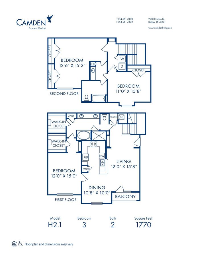 3 Bedrooms 2 Bathrooms Apartment for rent at Camden Farmers Market in Dallas, TX