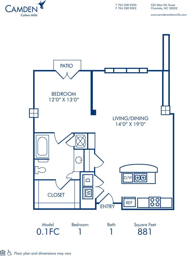 Studio 1 Bathroom Apartment for rent at Camden Cotton Mills in Charlotte, NC