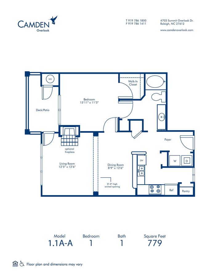 1 Bedroom 1 Bathroom Apartment for rent at Camden Overlook in Raleigh, NC