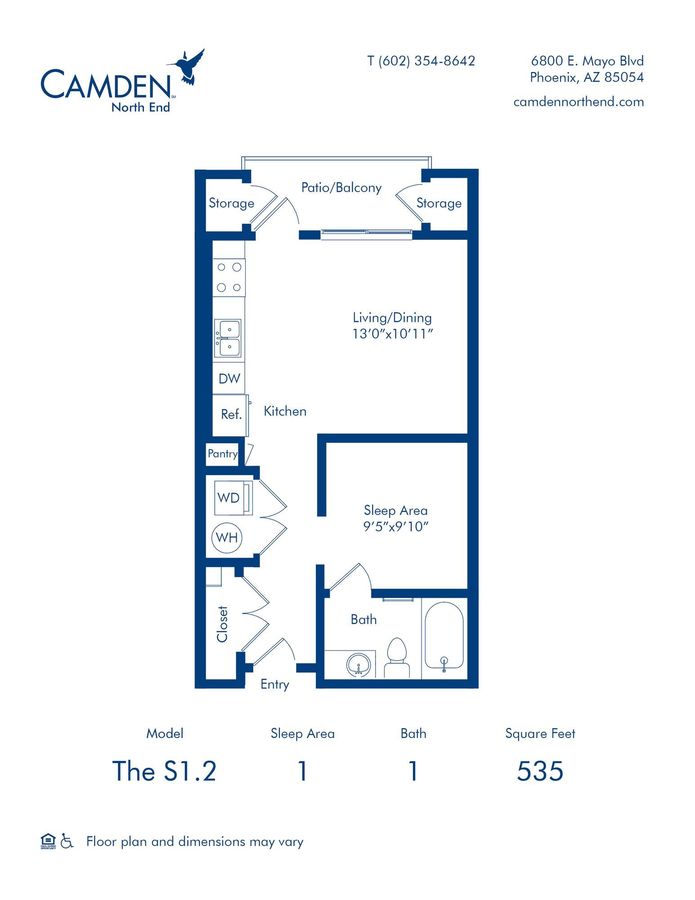 Studio 1 Bathroom Apartment for rent at Camden North End in Phoenix, AZ