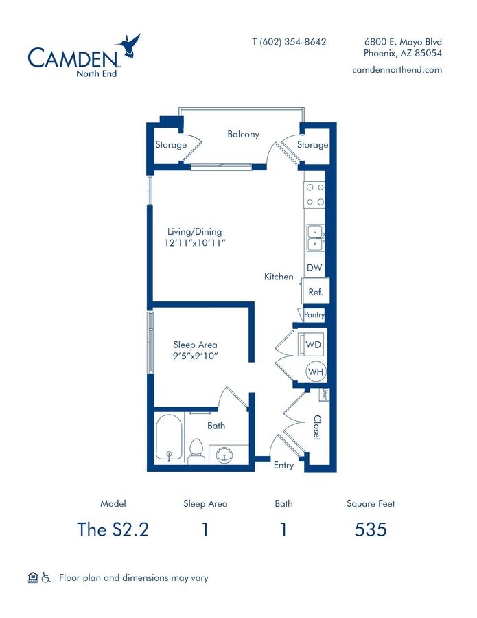 Studio 1 Bathroom Apartment for rent at Camden North End in Phoenix, AZ