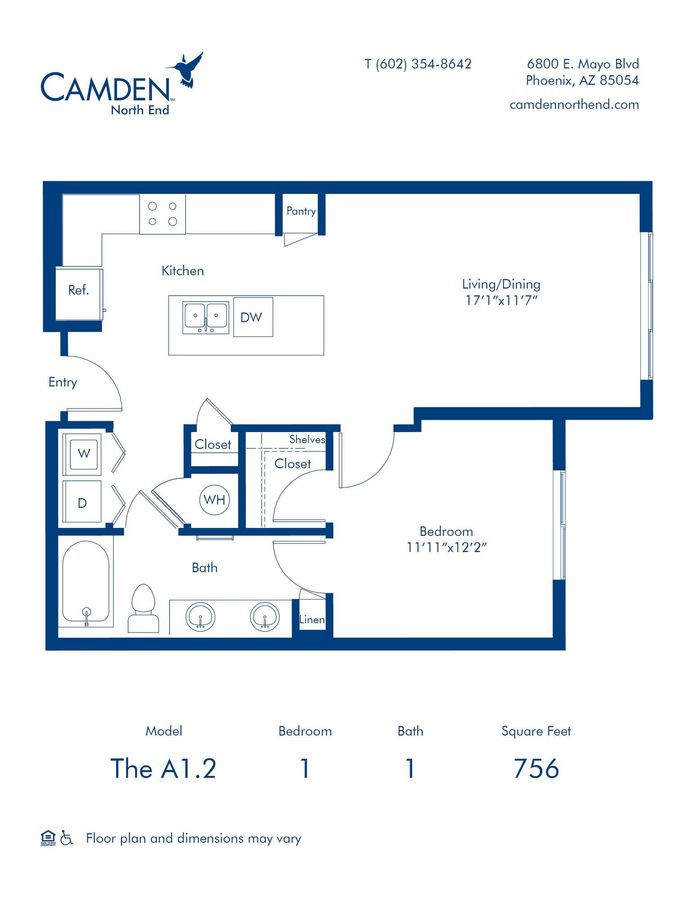 1 Bedroom 1 Bathroom Apartment for rent at Camden North End in Phoenix, AZ
