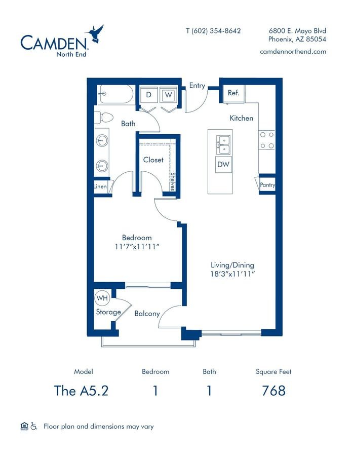 1 Bedroom 1 Bathroom Apartment for rent at Camden North End in Phoenix, AZ