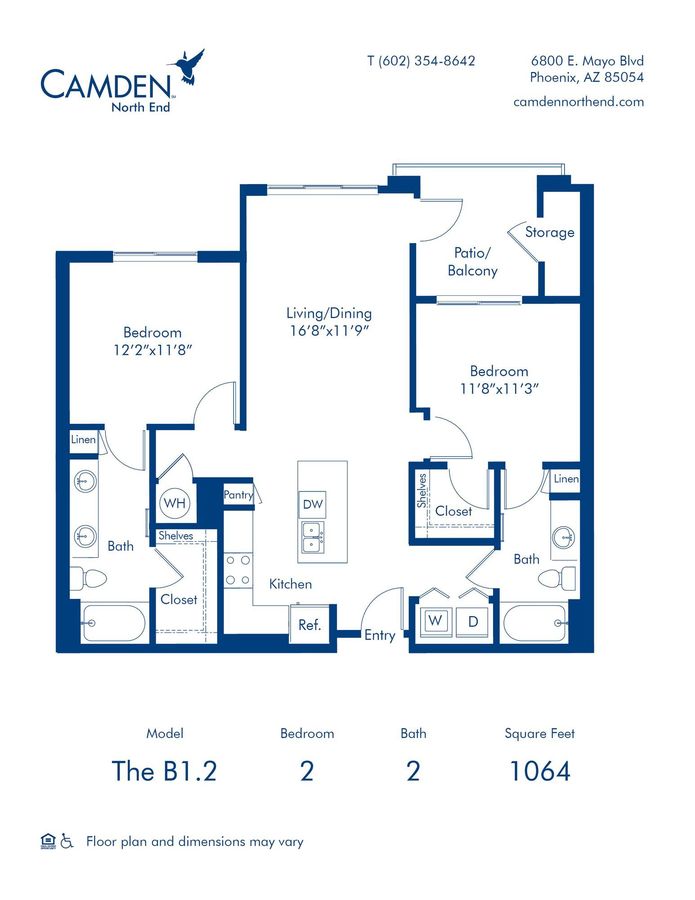 2 Bedrooms 2 Bathrooms Apartment for rent at Camden North End in Phoenix, AZ