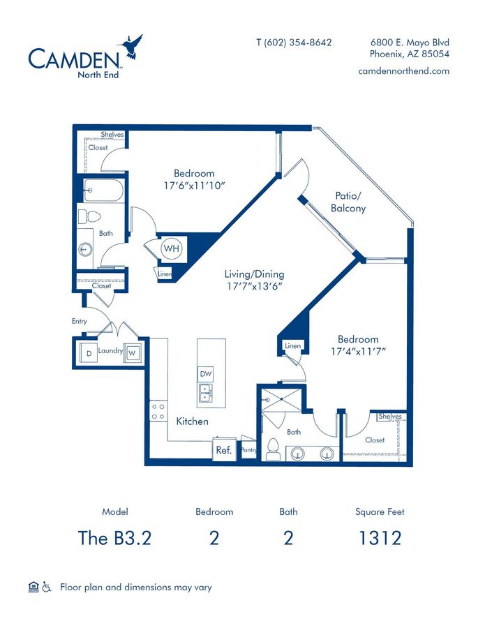 2 Bedrooms 2 Bathrooms Apartment for rent at Camden North End in Phoenix, AZ