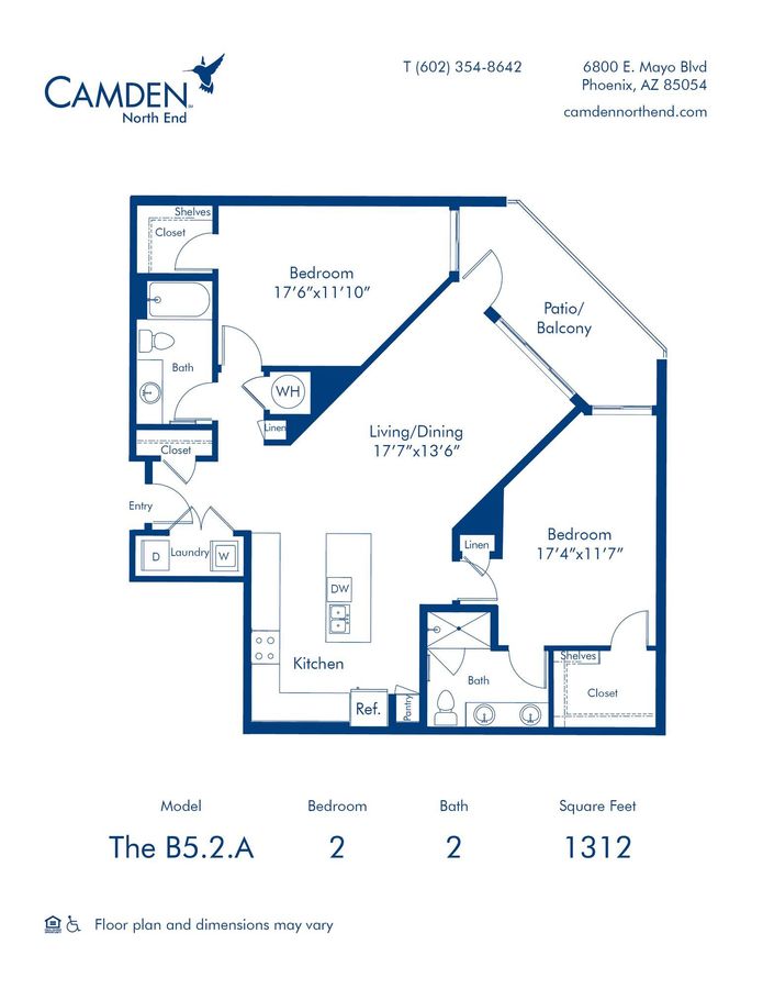 2 Bedrooms 2 Bathrooms Apartment for rent at Camden North End in Phoenix, AZ