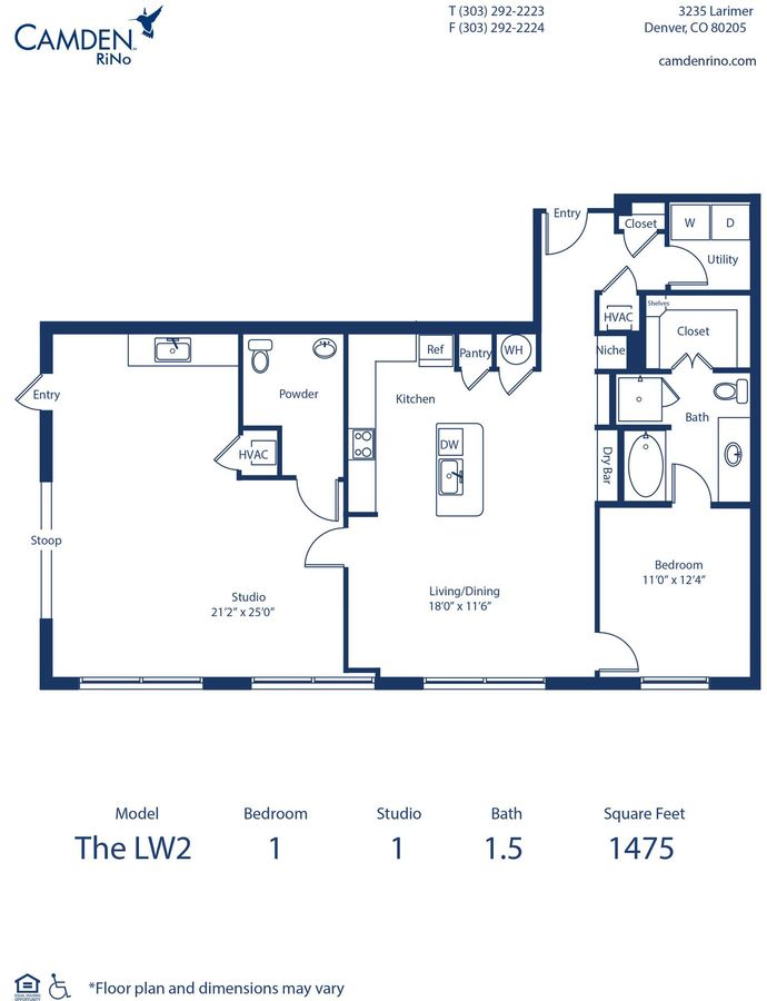 1 Bedroom 1 Bathroom Apartment for rent at Camden RiNo in Denver, CO
