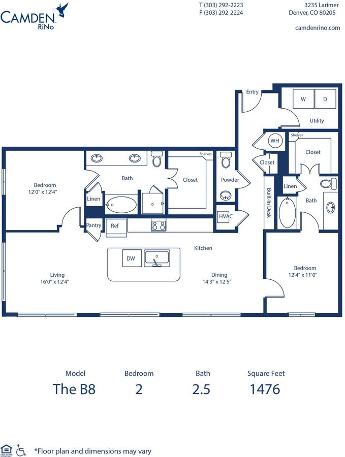 2 Bedrooms 2 Bathrooms Apartment for rent at Camden RiNo in Denver, CO
