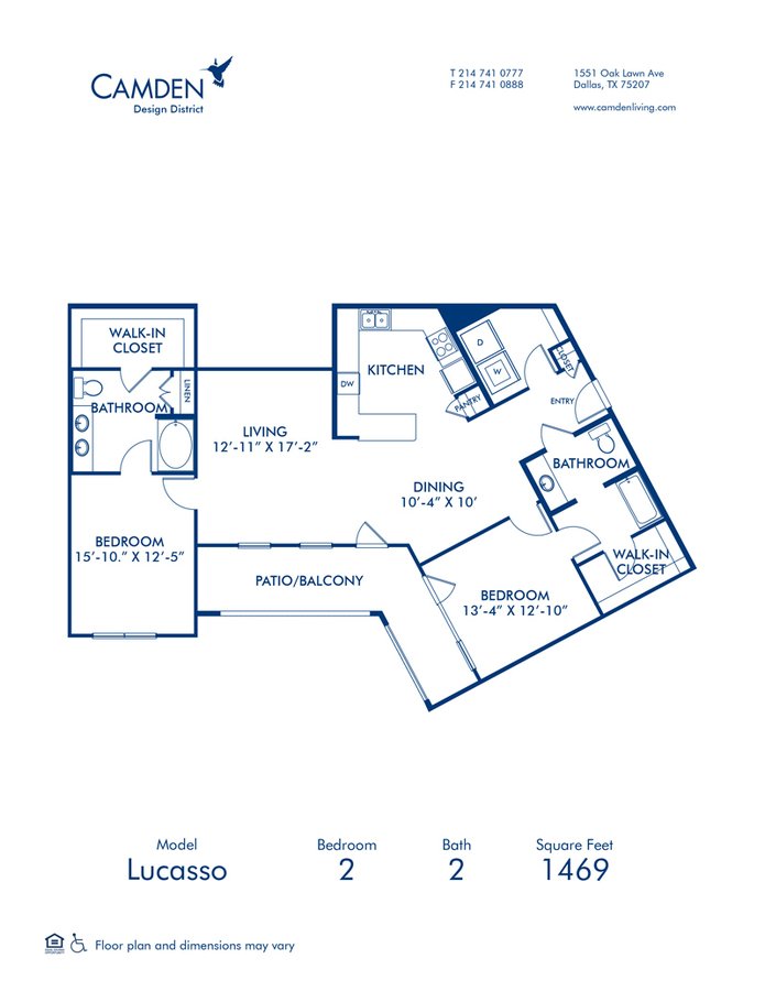 2 Bedrooms 2 Bathrooms Apartment for rent at Camden Design District in Dallas, TX
