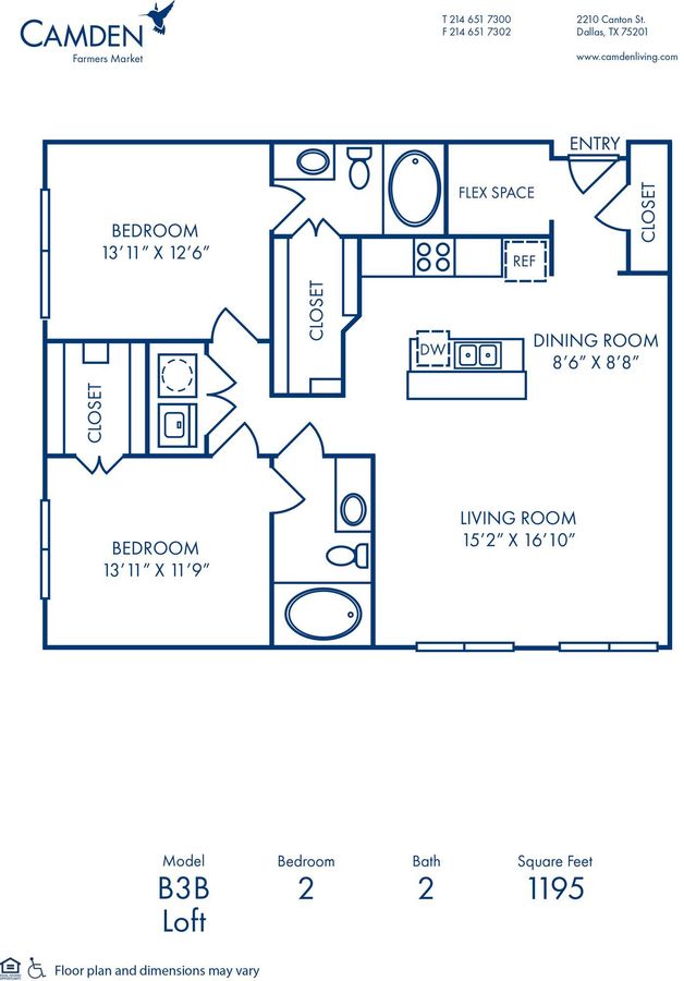 2 Bedrooms 2 Bathrooms Apartment for rent at Camden Farmers Market in Dallas, TX