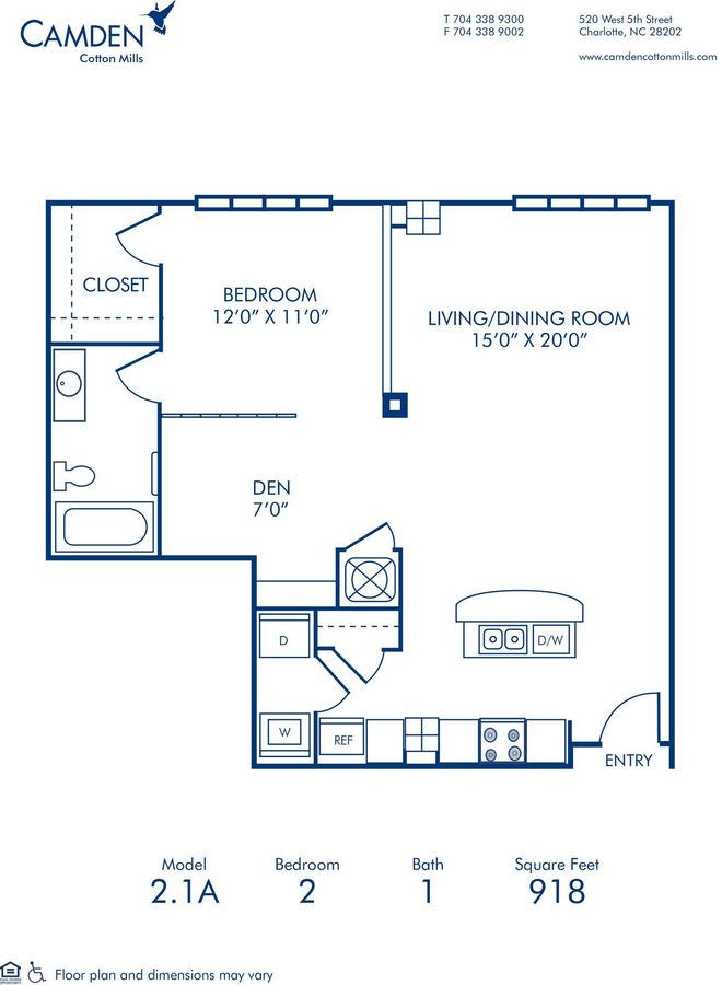Studio 1 Bathroom Apartment for rent at Camden Cotton Mills in Charlotte, NC