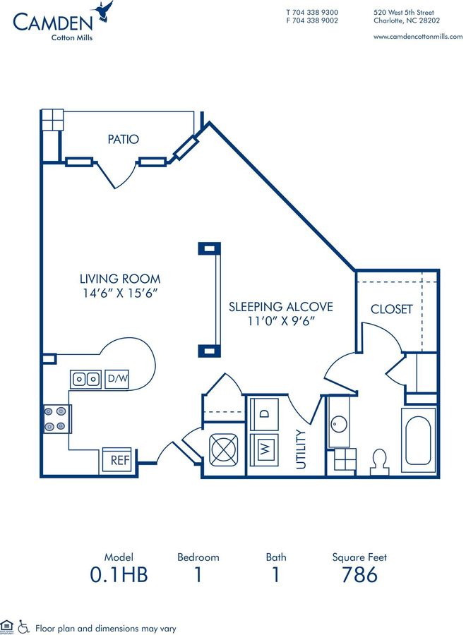 Studio 1 Bathroom Apartment for rent at Camden Cotton Mills in Charlotte, NC