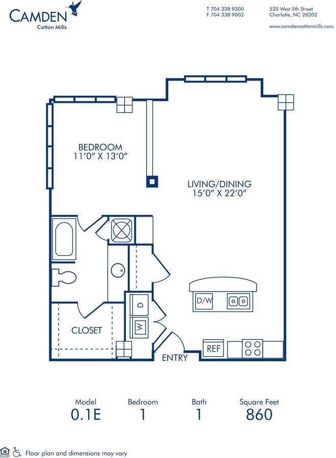 Studio 1 Bathroom Apartment for rent at Camden Cotton Mills in Charlotte, NC