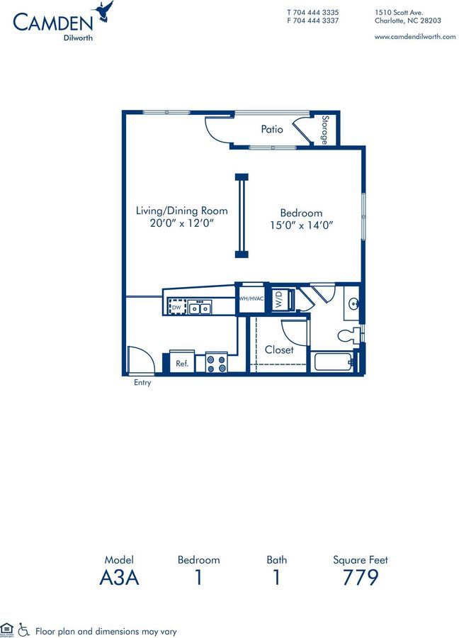 1 Bedroom 1 Bathroom Apartment for rent at Camden Dilworth in Charlotte, NC