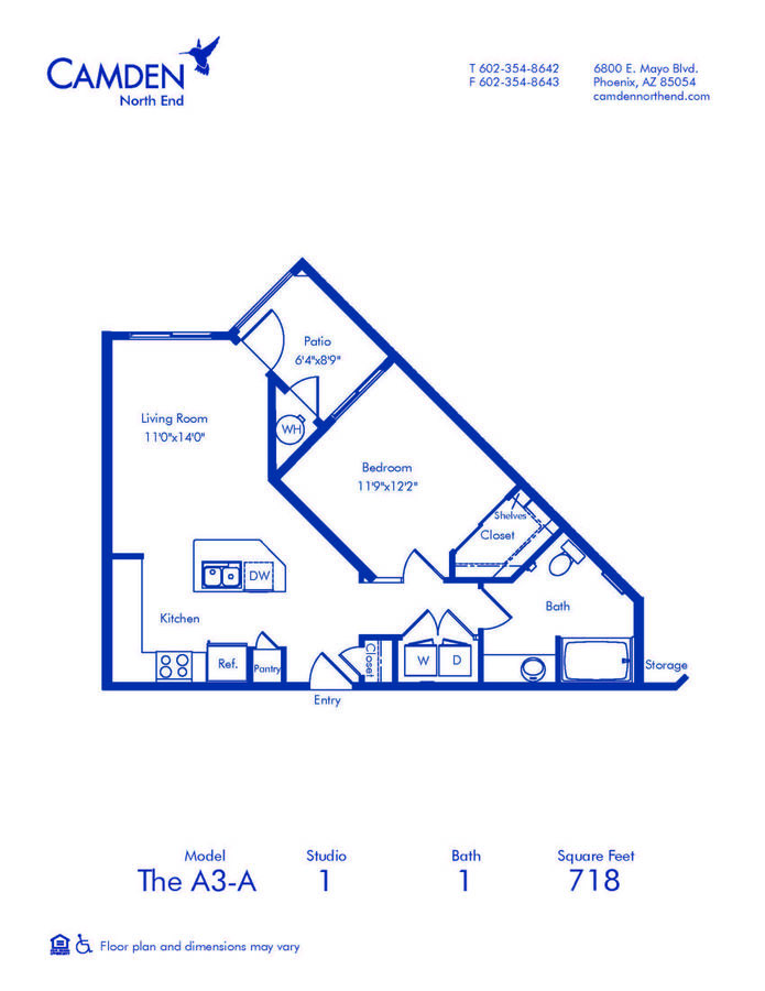 1 Bedroom 1 Bathroom Apartment for rent at Camden North End in Phoenix, AZ