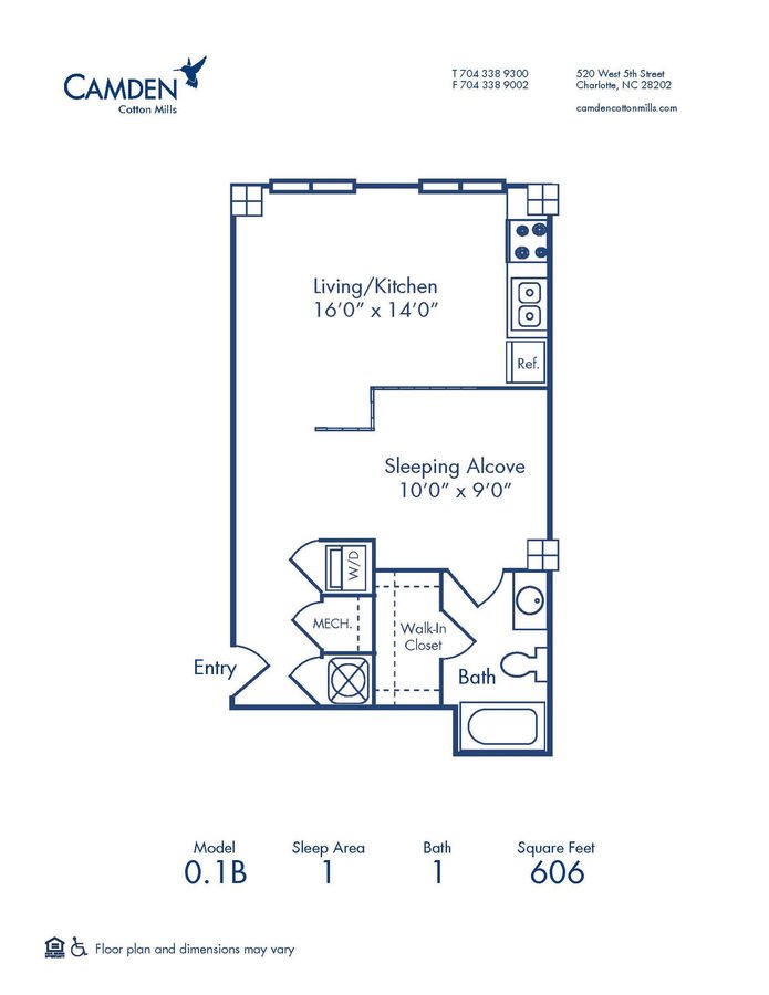 Studio 1 Bathroom Apartment for rent at Camden Cotton Mills in Charlotte, NC