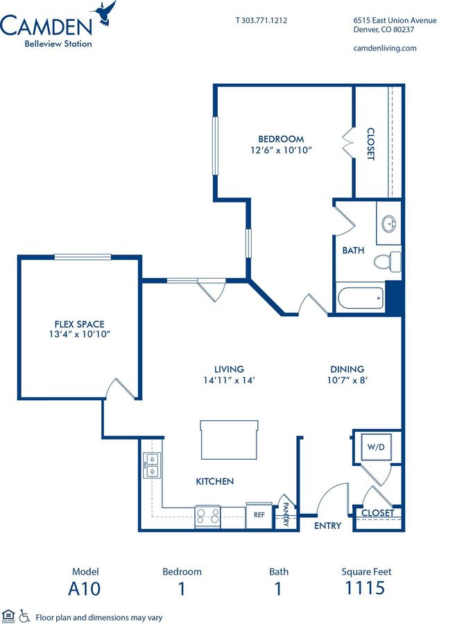 1 Bedroom 1 Bathroom Apartment for rent at Camden Belleview Station in Denver, CO