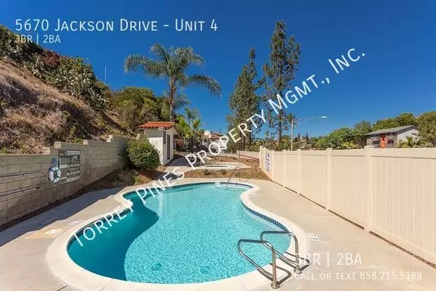 5670 Jackson Dr Apartment for rent in La Mesa, CA