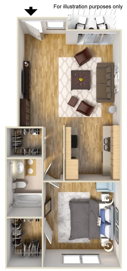 1 Bedroom 1 Bathroom Apartment for rent at The Village at South Coast in Costa Mesa, CA