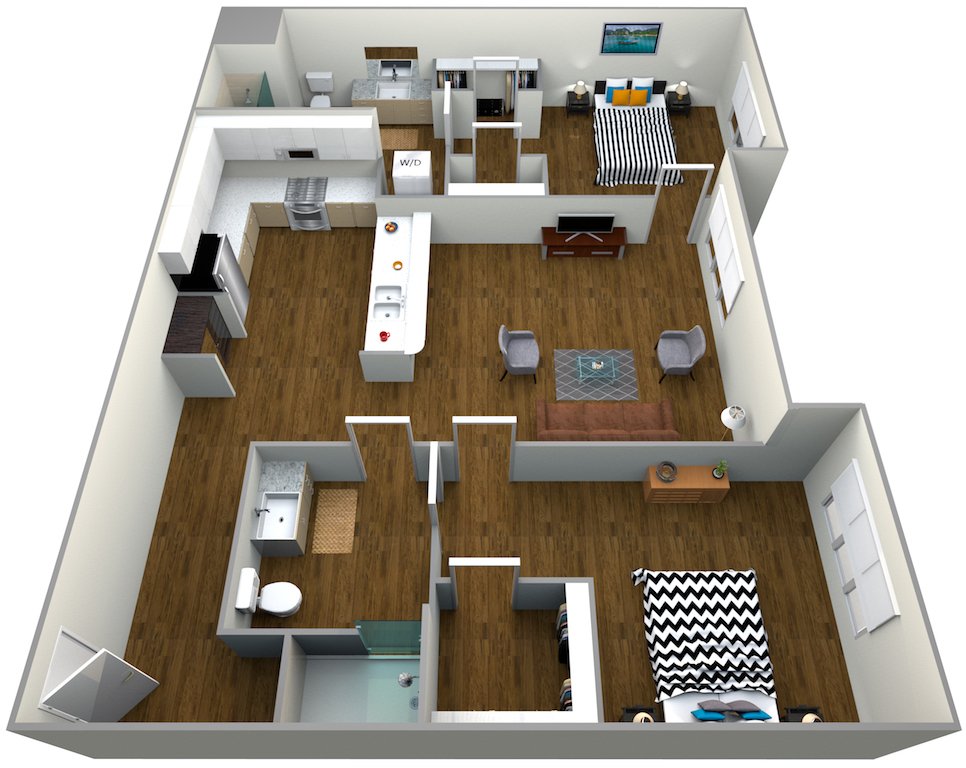 2 Bedrooms 2 Bathrooms Apartment for rent at The Roy in Los Angeles, CA