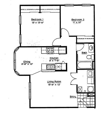 2 Bedrooms 1 Bathroom Apartment for rent at Murphy Park Apartments in St Louis, MO