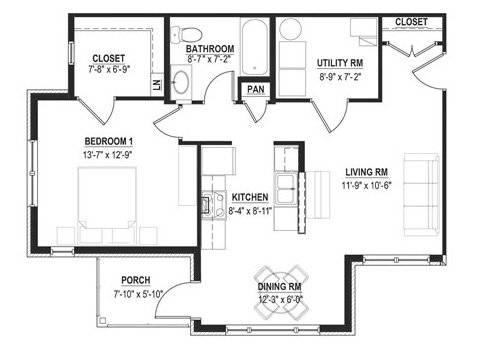 1 Bedroom 1 Bathroom Apartment for rent at Cornerstone Village in Pittsburgh, PA