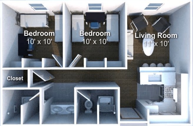 2 Bedrooms 2 Bathrooms Apartment for rent at Crosswalk in West Lafayette, IN